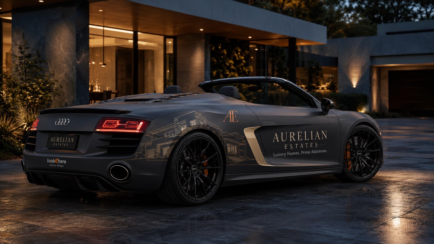 Audi R8 Spyder concept wrap for a luxury real estate company
